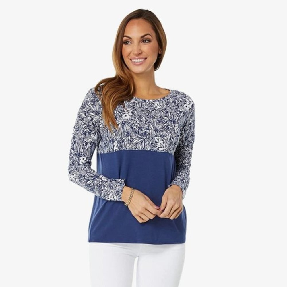 Lilly Pulitzer High Tide Navy Gday Mate Finn Shirt Medium NWT